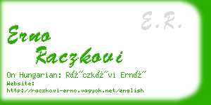 erno raczkovi business card